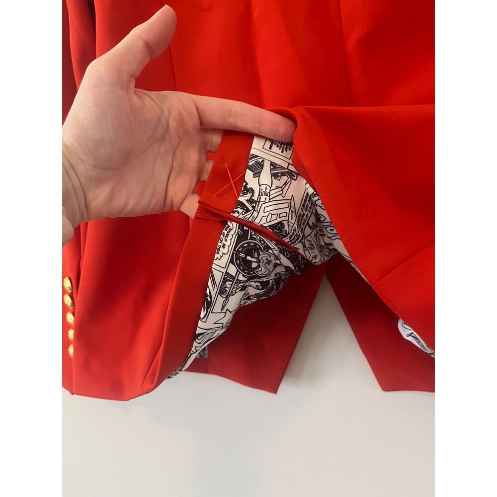 NWOT Veronica Beard x Wonder Woman Miller Dickey Jacket - Red/Gold - Size 12 - Picture 6 of 9